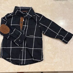 Carters button down black brown grey